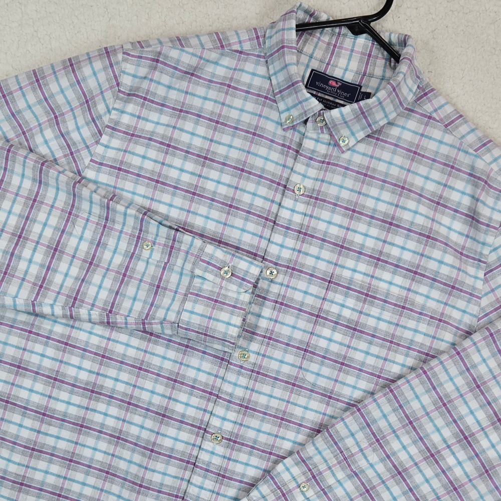 Vineyard Vines Mens Slim Fit Murray Shirt Large Plaid Long Sleeve Button Down L